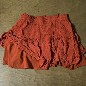Women’s Tiered Ruffle Skirt in Burnt Orange